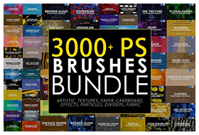 3000 Photoshop Stamp Brushes Bundle