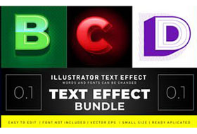 35 Modern Vector Text Effects Bundle