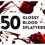 50 Glossy Blood Splatters