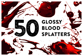 50 Glossy Blood Splatters
